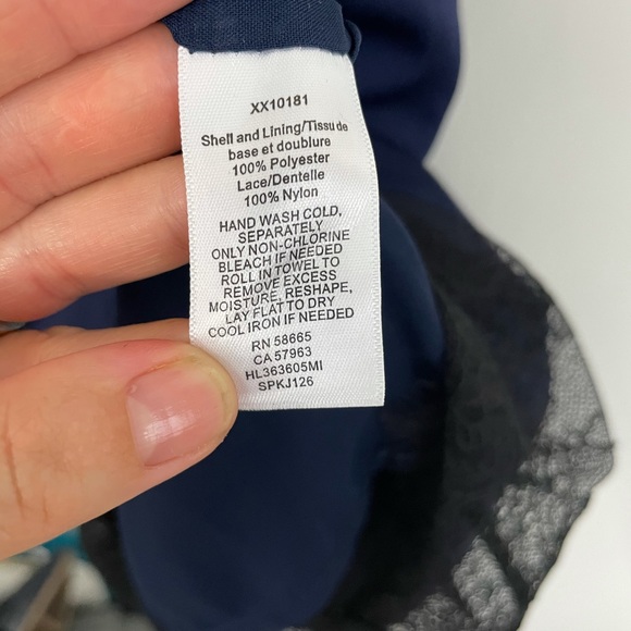 Adeptness Rae M midi blue black lace slip Dress - Picture 7 of 11